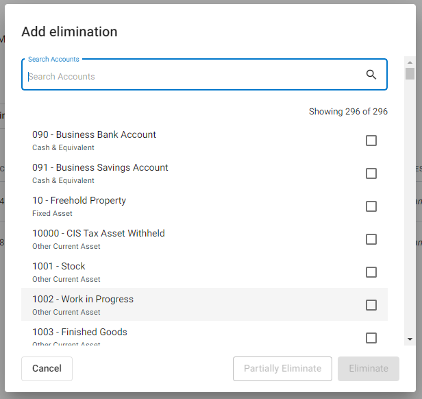 Eliminations | Joiin Financial Consolidation Software : Joiin Help Centre