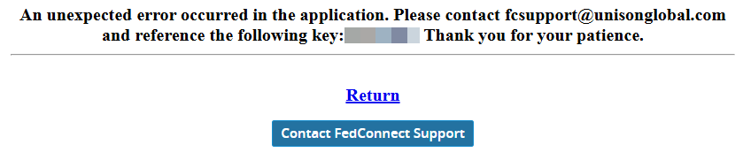 Example image of the error message