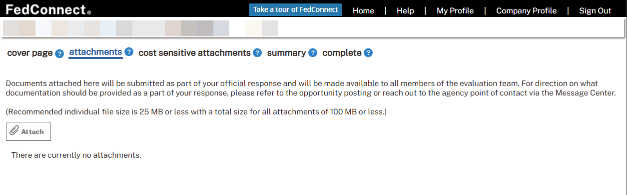 Example image of an attachments page