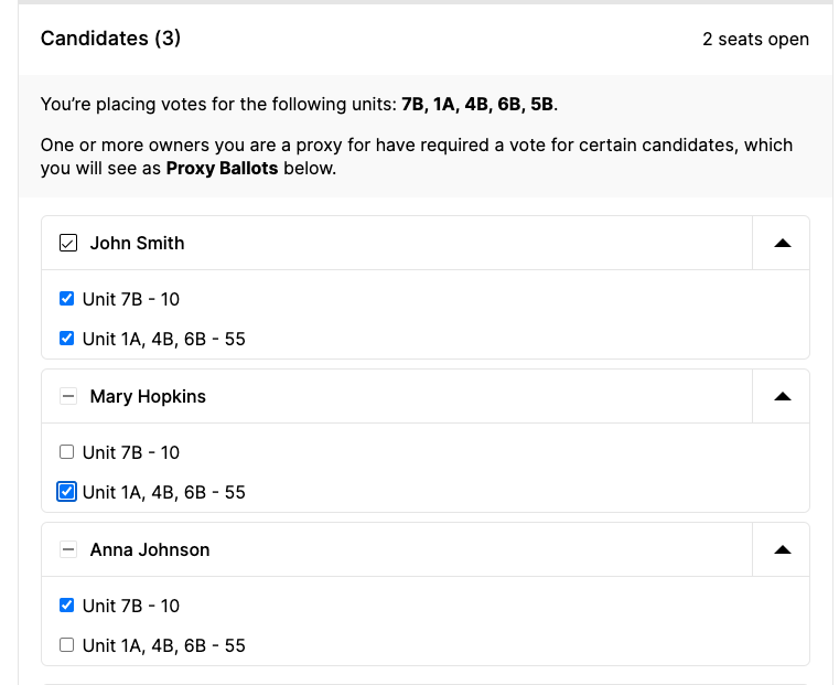 A screenshot of a voting form

Description automatically generated