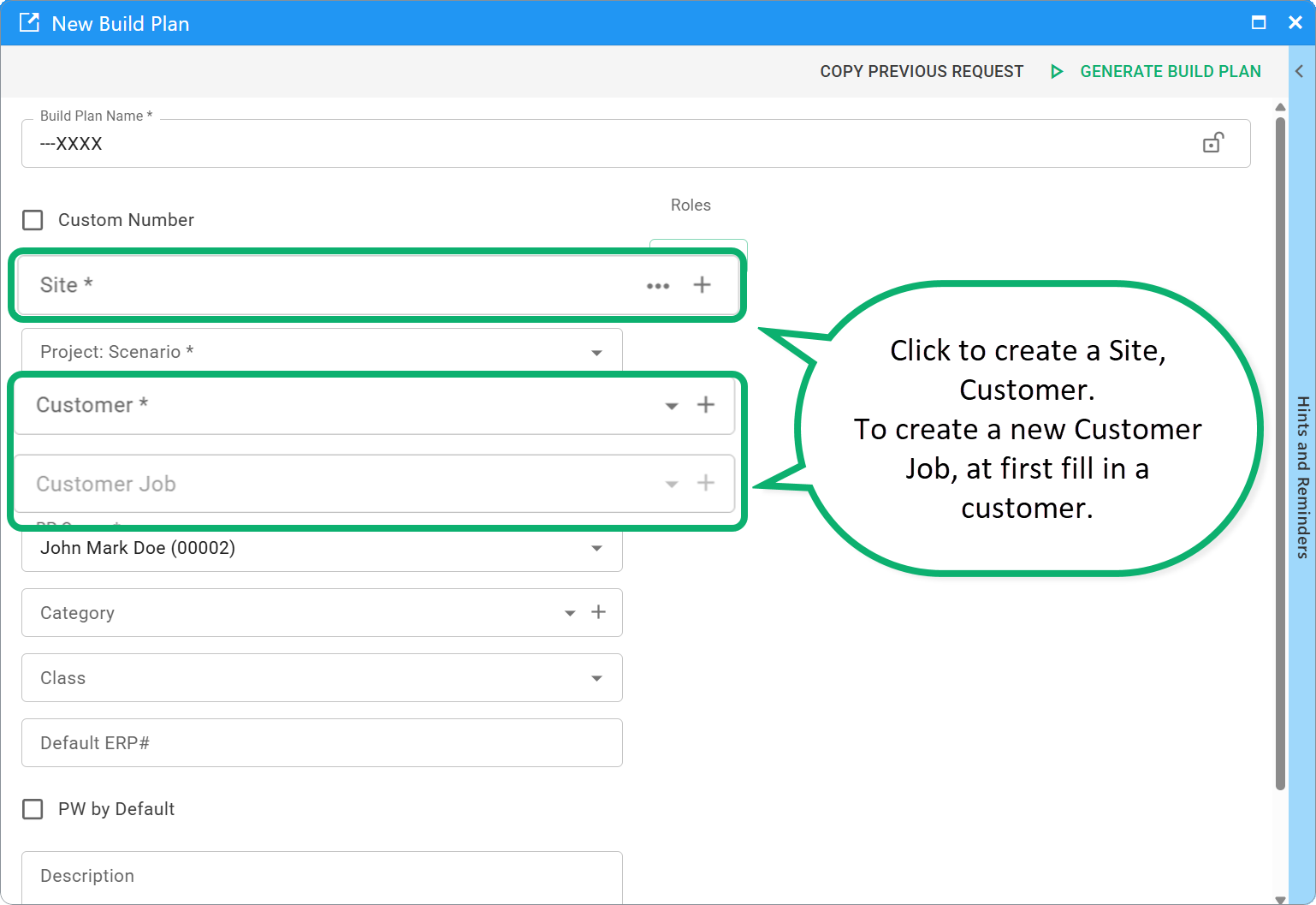 GBP Web- create new Site, Customer, Customer Job