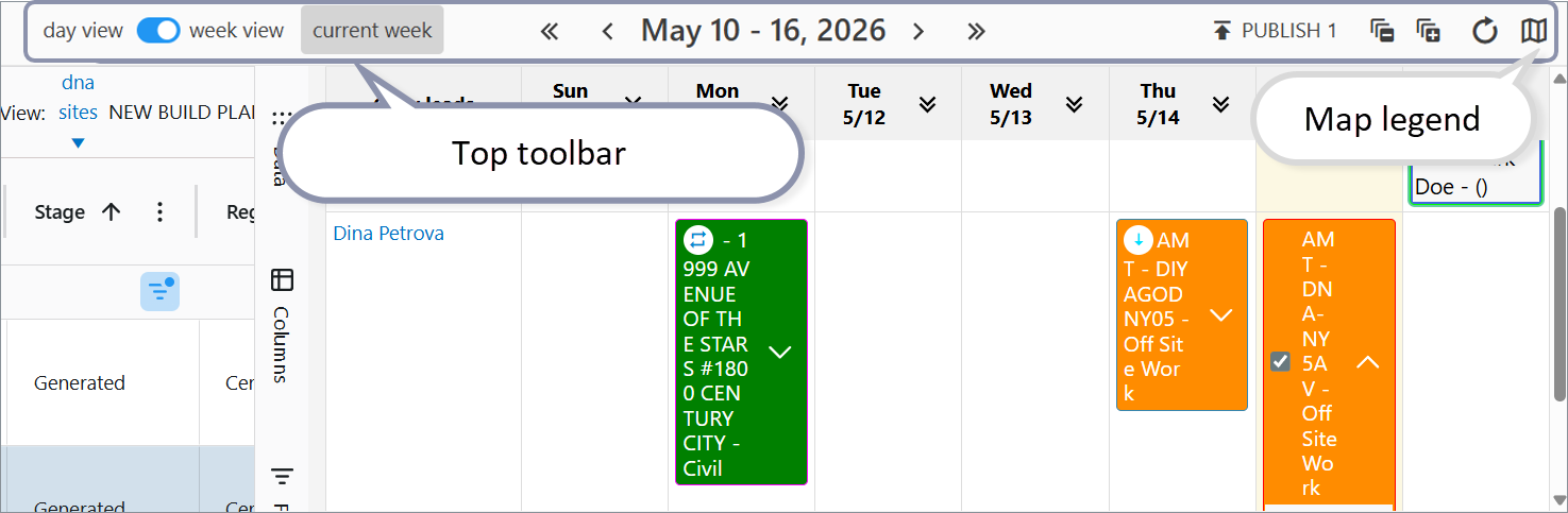 top toolbar