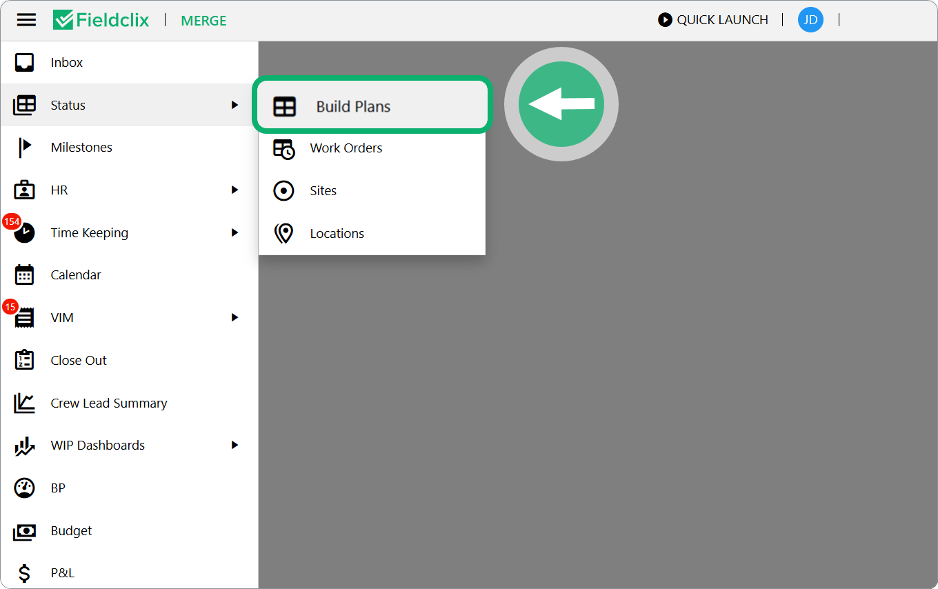Open Build Plans dashboard