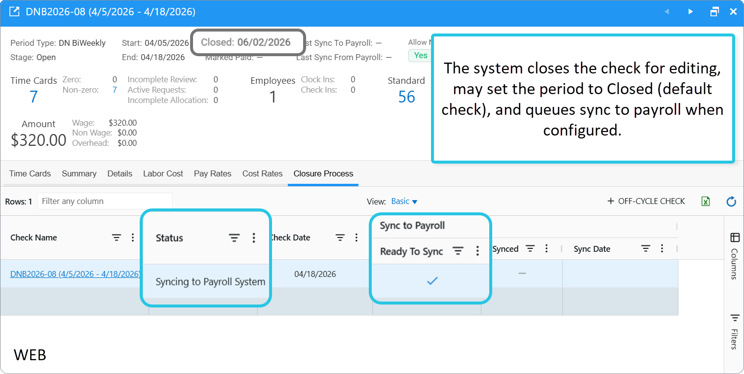 Payroll Period: ready to sync to payroll