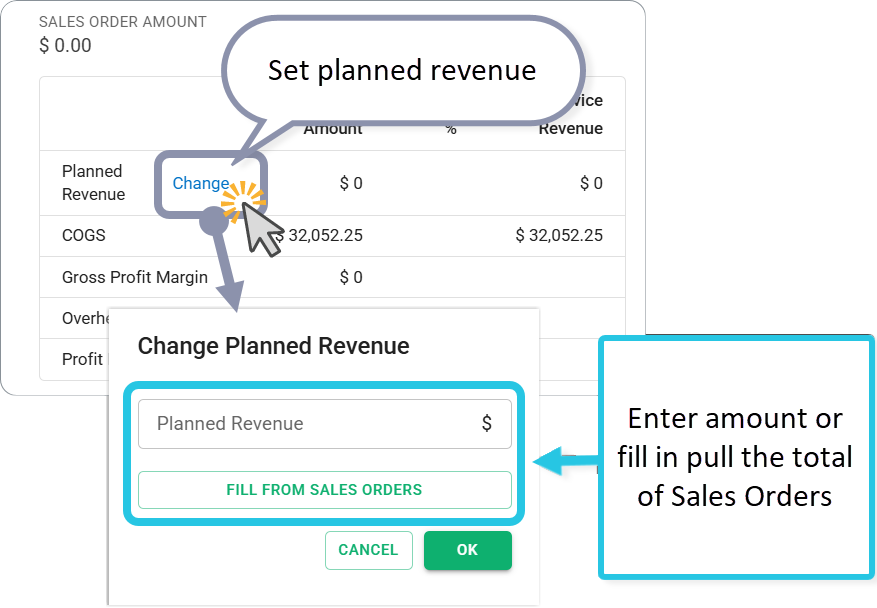 Budget card: set planned revenue