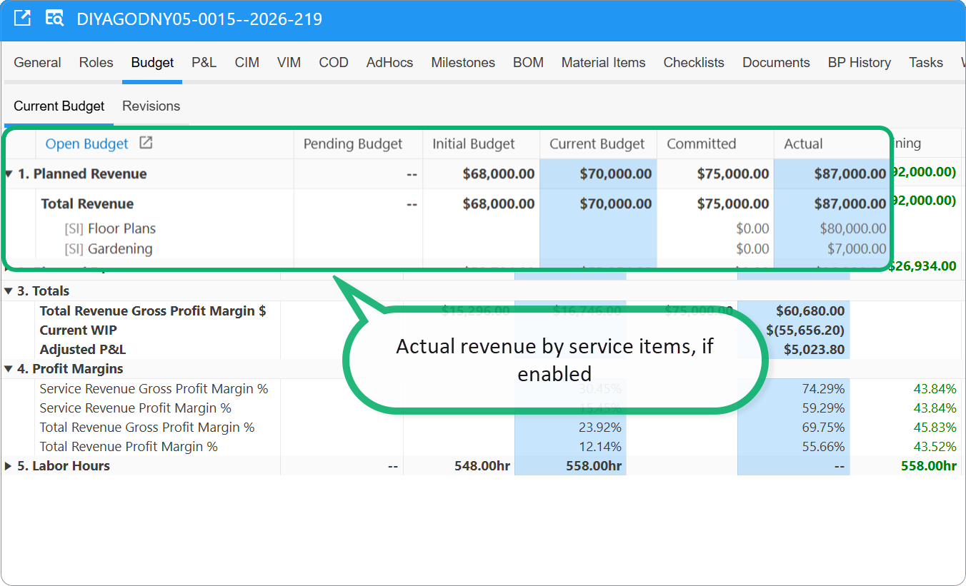 Budget: Revenue by financial accounts