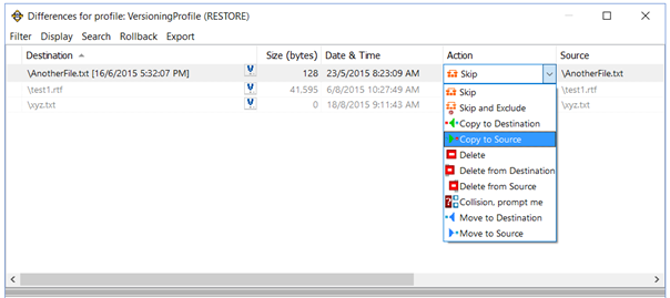 RollBack/Restore from Version files : 2BrightSparks Help and Support