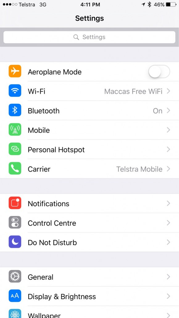 Open Settings To Setup Office 365 Email On iPhone