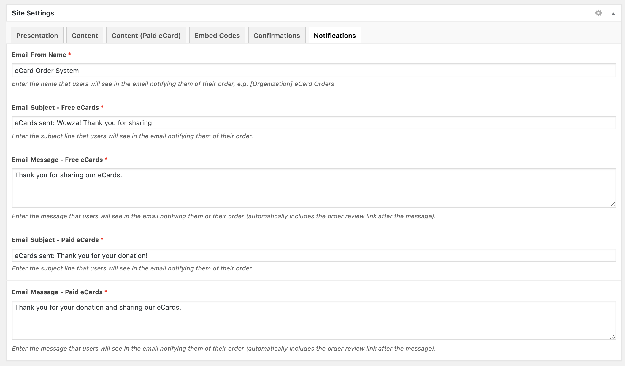 Customize your eCards Creative