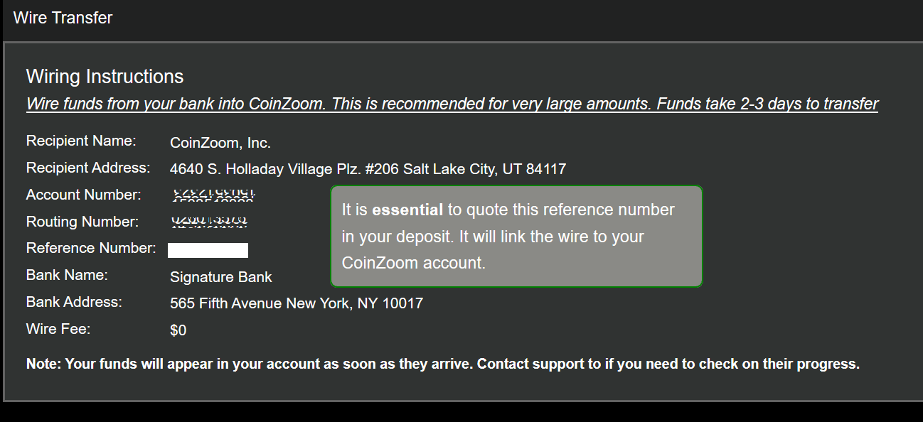 Deposit/Transfer Funds and/or Crypto FAQs Support