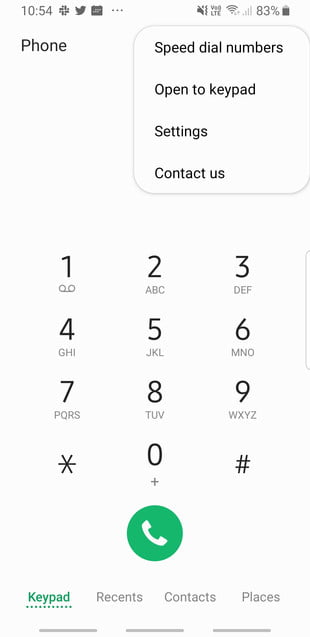 Screenshot of Android phone settings