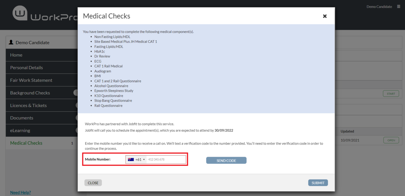 How do I complete a request for an Employment Medical Check?
