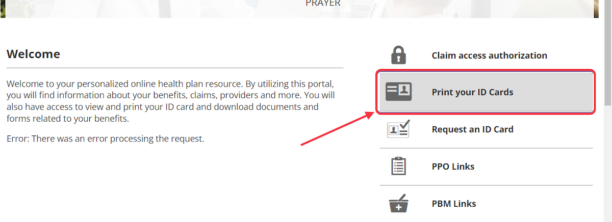 In order to Print out your ID Cards, click 'Print your ID Cards'
