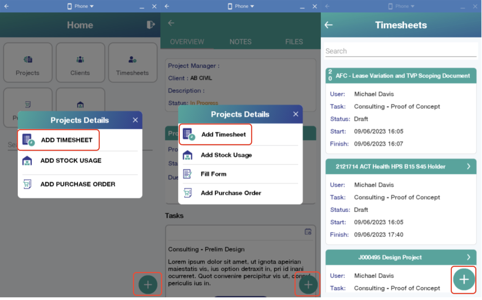Adding Timesheets with the WorkGuru Android Mobile App WorkGuru