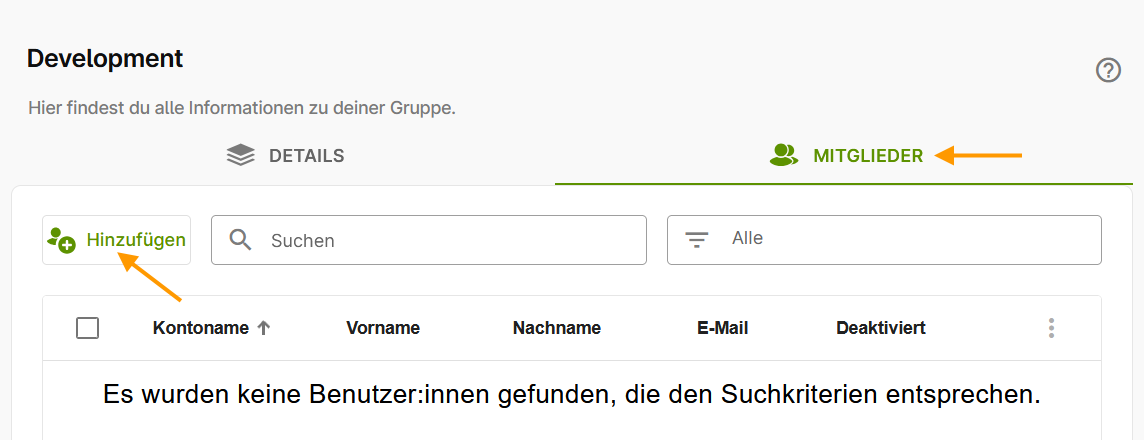 Mitglieder hinzufügen