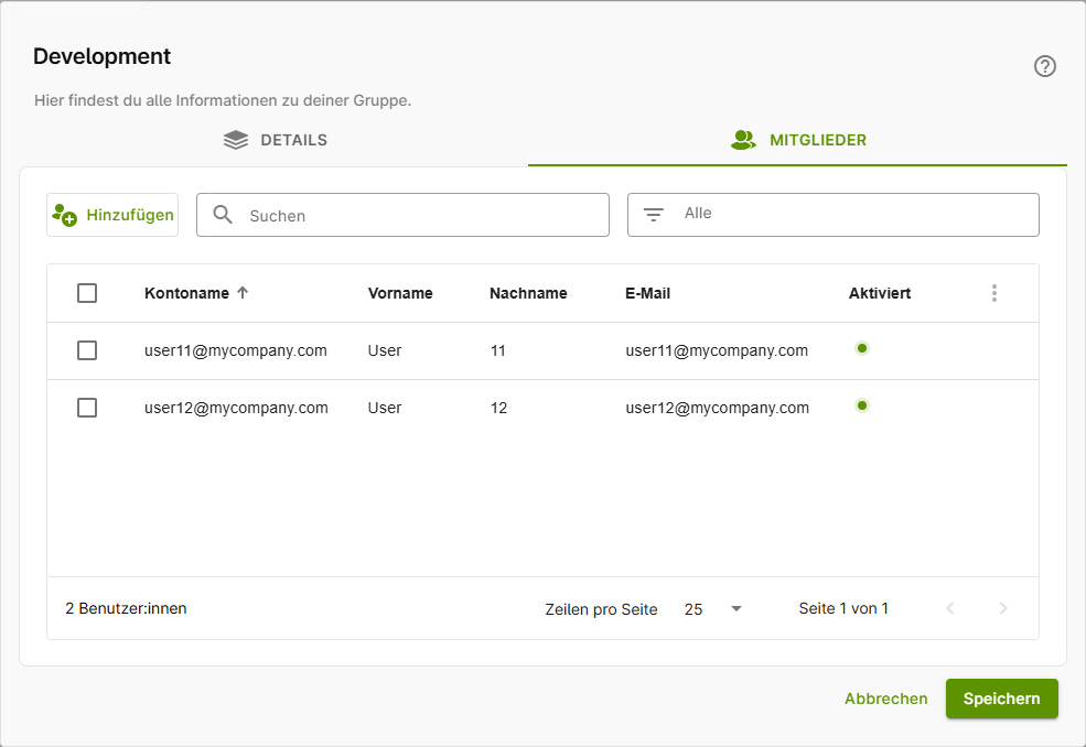 Änderungen speichern