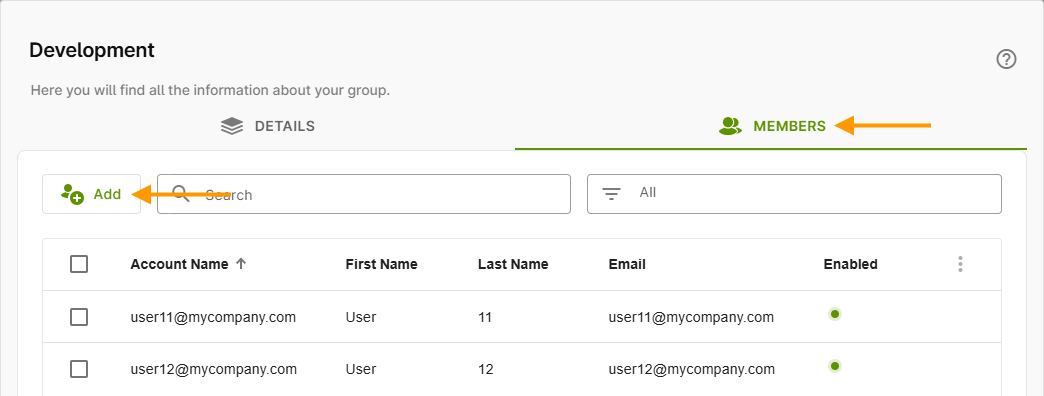 select group members