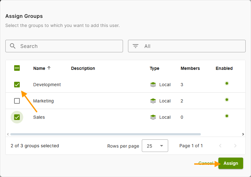 assign user to group
