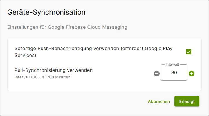 Gerätesynchronisation konfigurieren