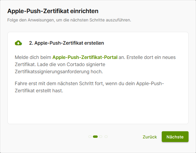 beim Apple-Push-Zertifikat-Portal anmelden