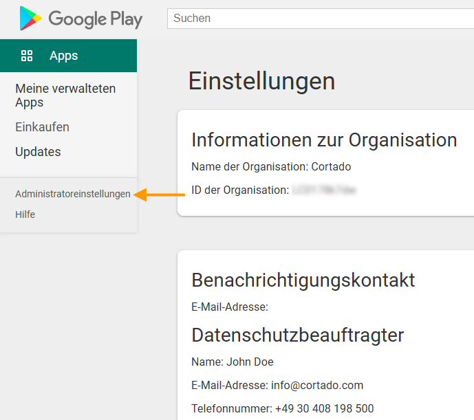 Administratoreinstellungen verwalten