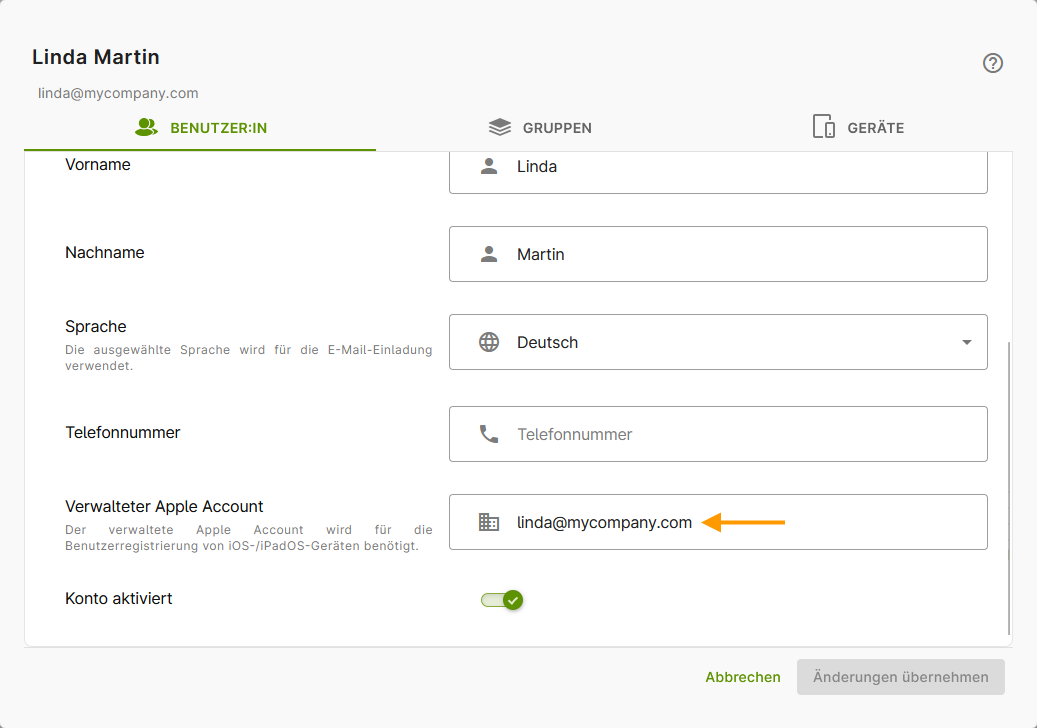 Apple Account hinzufügen