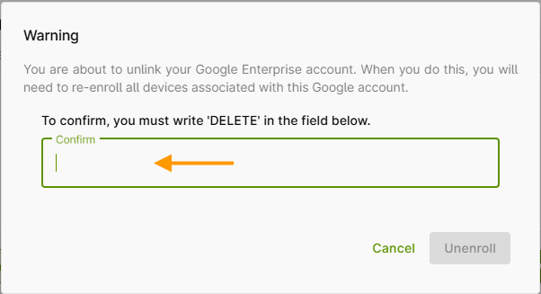 unenroll Android Enterprise