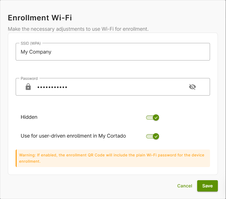 configure Enrollment Wi-Fi