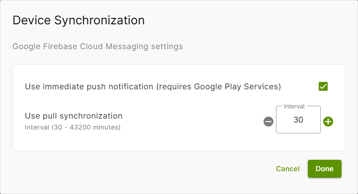 configure device synchronization