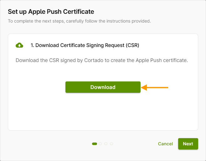 Download certificate signing request
