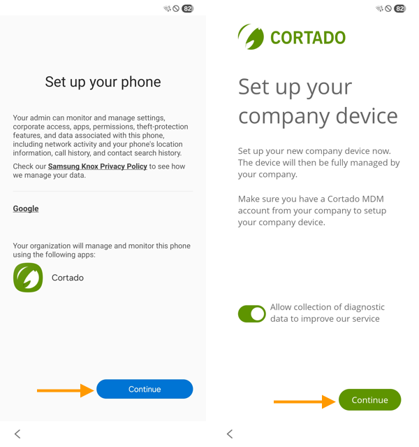 set up company device