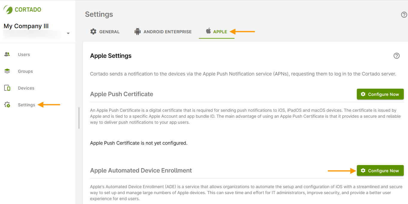 configure Apple Automated Device Enrollment