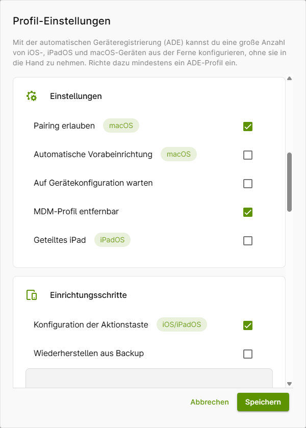 Profil-Einstellungen