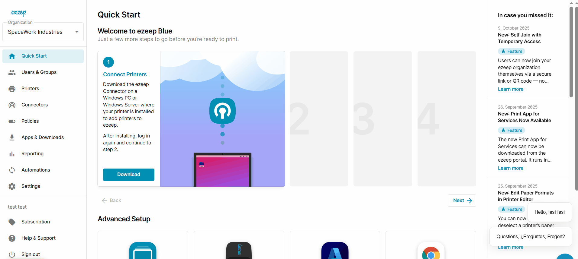 ezeep print app for services