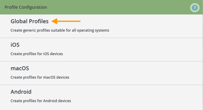 select global profiles