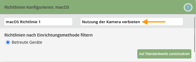 Namen und Beschreibung eintragen