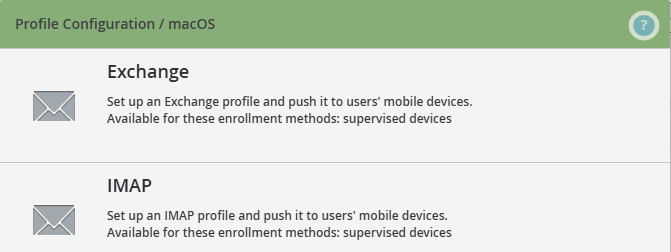 select profile for macOS