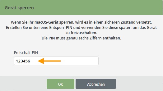 Freischalt-PIN erstellen