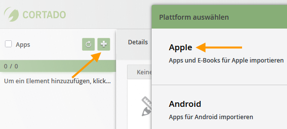Apple-Apps auswählen