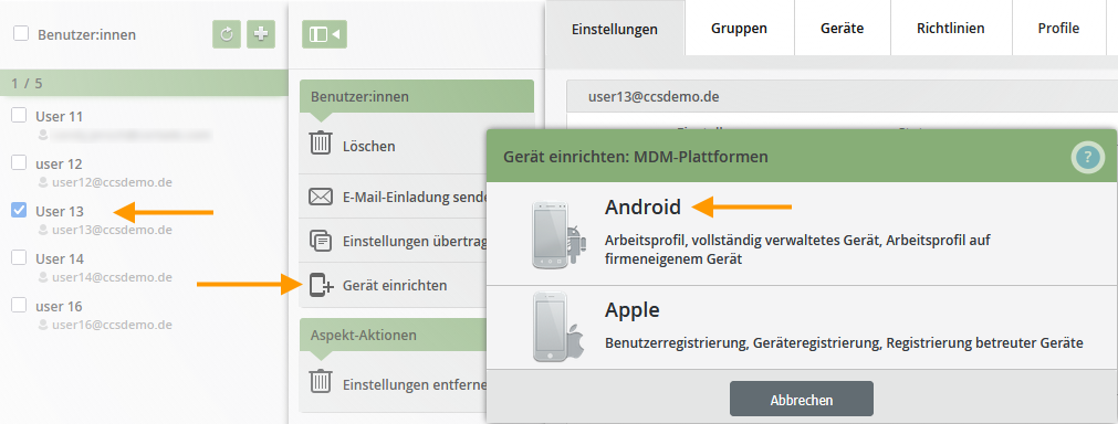 Android auswählen