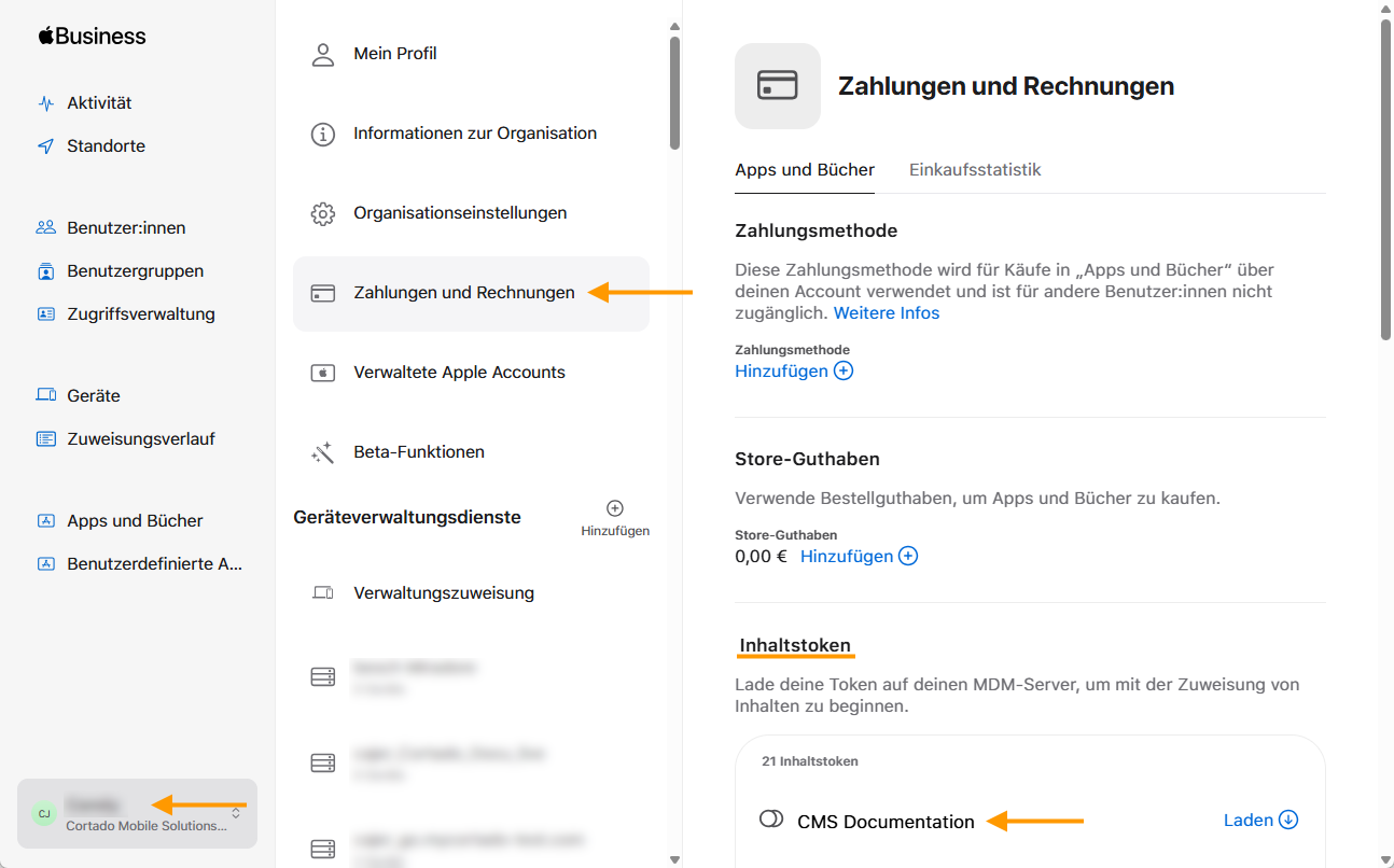 Inhaltstoken herunterladen