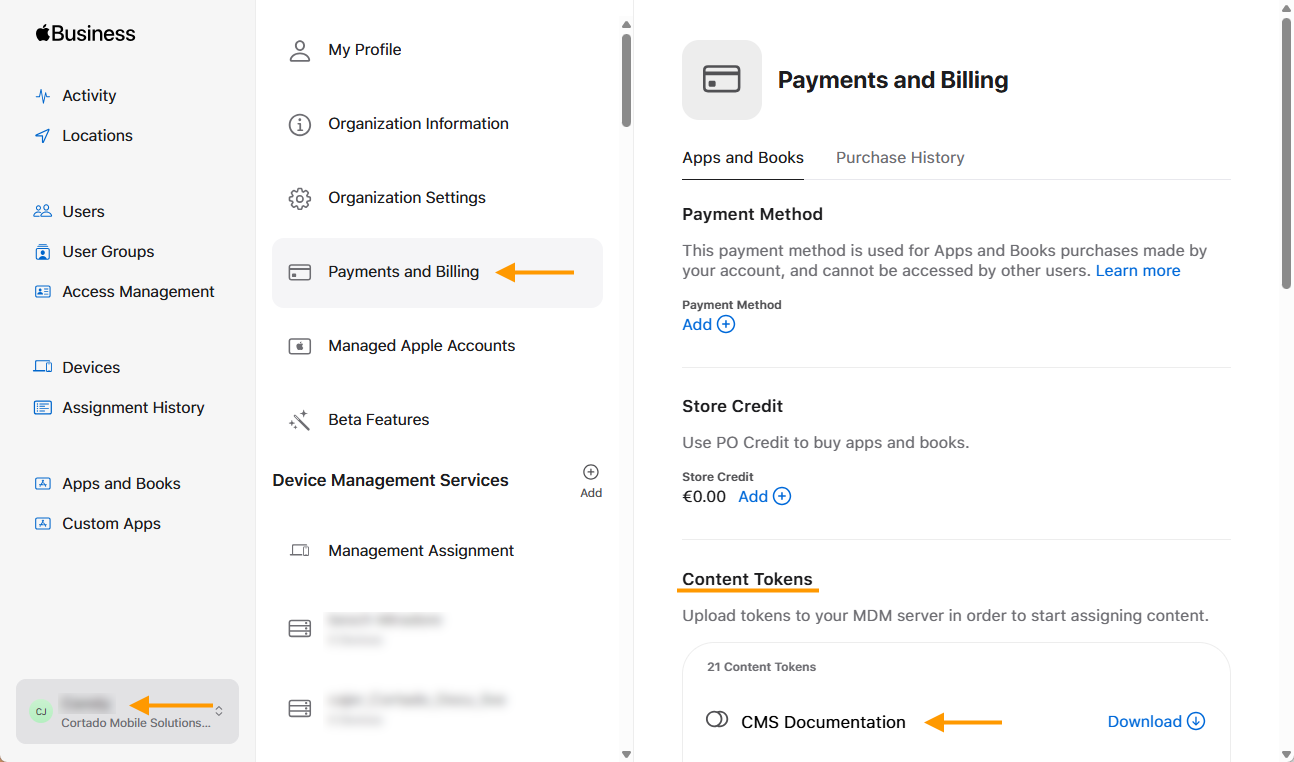 download content token