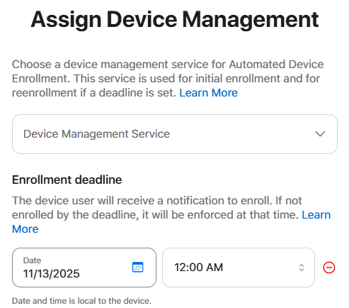 select new device management service