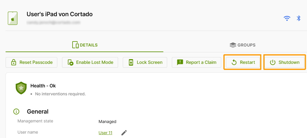 restart and shutdown buttons