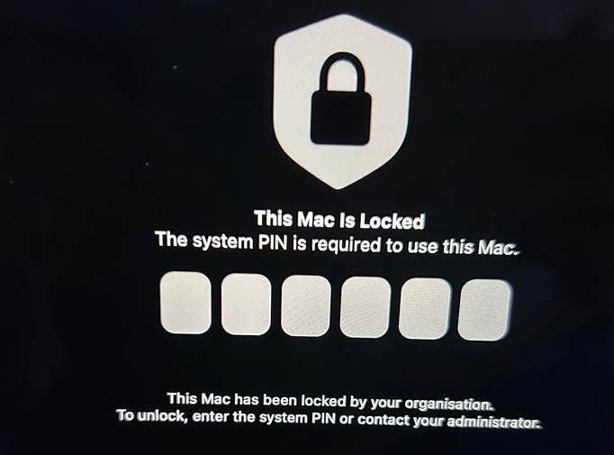 enter PIN on mac