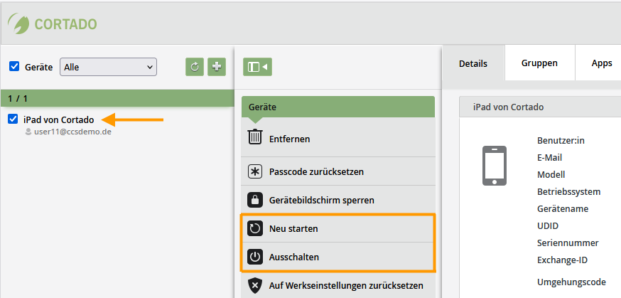 Apple-Geräte neu starten oder ausschalten