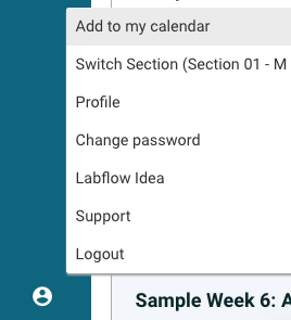 Labflow Profile Menu