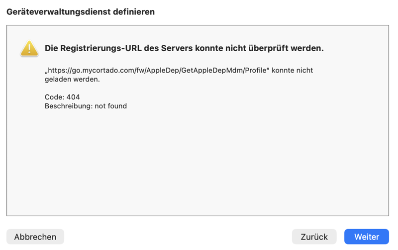 Fehlermeldung ignorieren