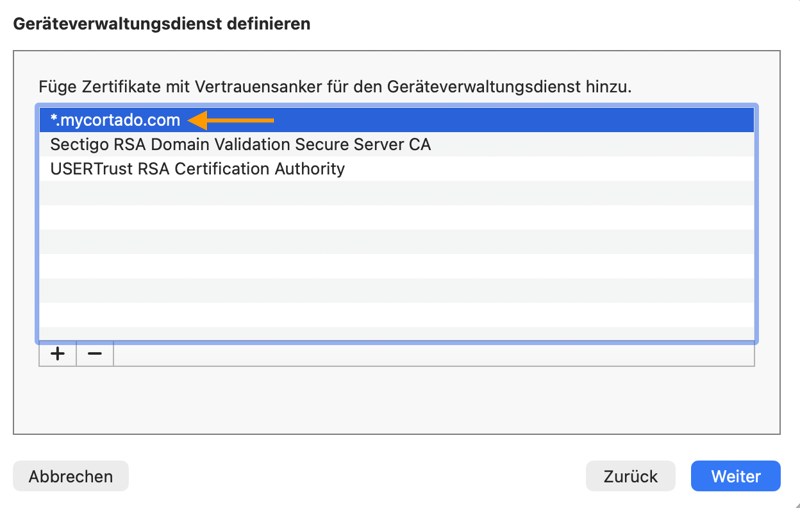 MDM-Server festlegen