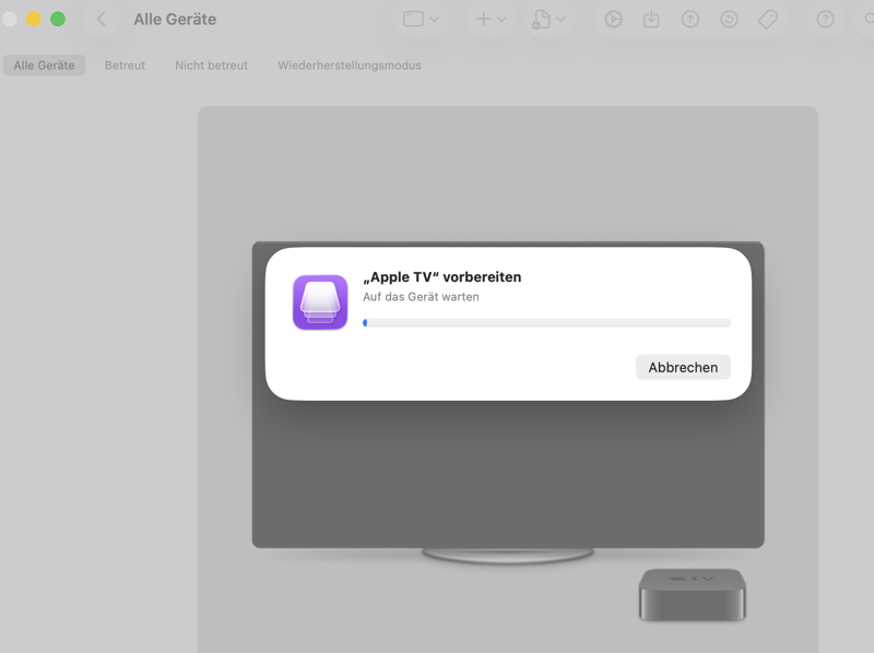 Apple TV wird konfiguriert